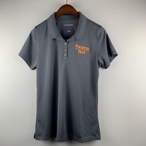 Twisted Taco Employee Uniform Womens medium‎ Golf Polo Shirt Gray